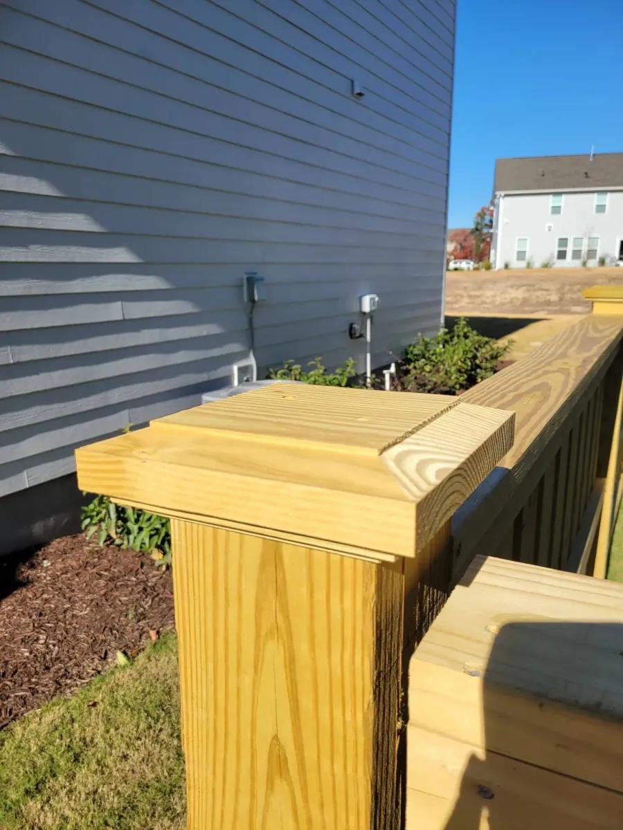 6x6 Wooden Post Cap - wood fence installation project in Wilmington NC and coastal areas by Port City Fence