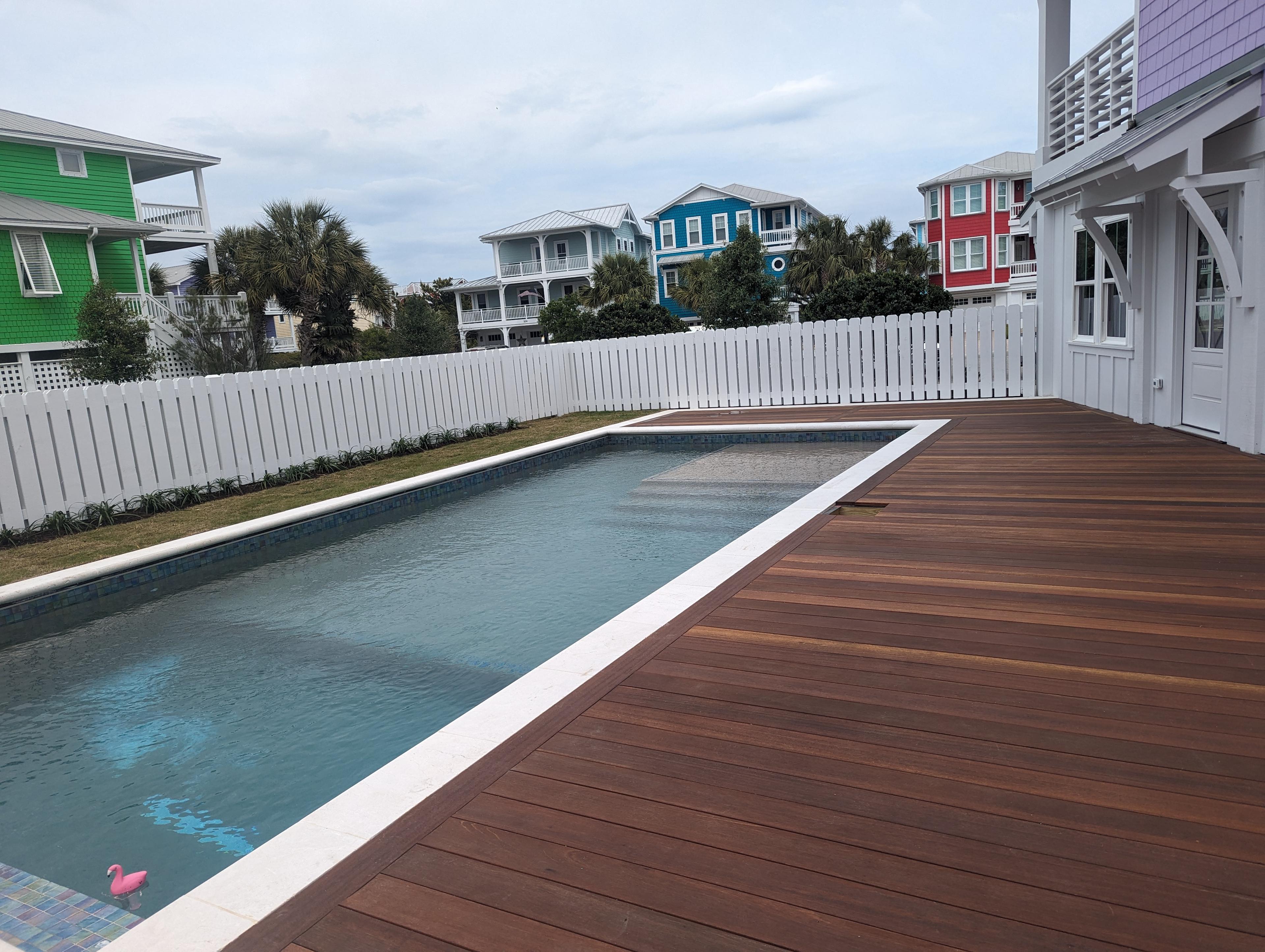 4-Foot Dog-Eared Wood Pool Fence in Kure Beach, NC